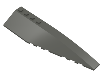 Brick Wedged, Curved 12 x 3 Right in Dark Gray