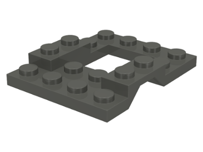 Vehicle Base 4 x 5 with Wheel Arches, 2 x 2 Opening in Dark Gray