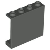 Panel 1 x 4 x 3 [Hollow Studs] in Dark Gray