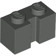 Brick Special 1 x 2 with Groove in Dark Gray