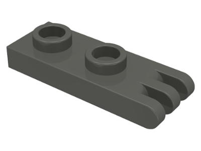 Hinge Plate 1 x 2 with 3 Fingers [Hollow Studs] in Dark Gray