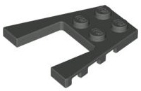 Wedge Plate 4 x 4 with 2 x 2 Cutout in Dark Gray