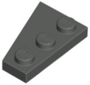 Wedge Plate 3 x 2 Right in Dark Gray