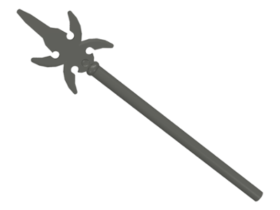 Weapon Pike / Spear [4 Side Blades] in Dark Gray