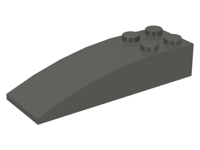 Brick Curved 6 x 2 in Dark Gray