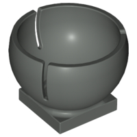 Cylinder Hemisphere 2 x 2 Ball Turret Socket Base in Dark Gray