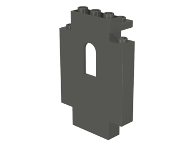 Panel 2 x 5 x 6 Wall with Arched Window in Dark Gray