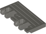 Hinge Train Gate 2 x 4 Locking Dual 2 Fingers with Rear Reinforcements, 9 Teeth in Dark Gray