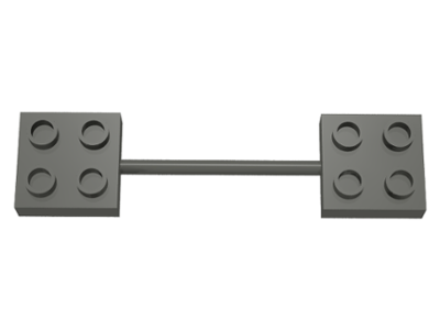 Duplo Bar with 2 x 2 Plates on Both Ends in Dark Gray