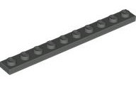 Plate 1 x 10 in Dark Gray