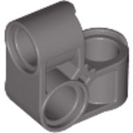Technic Pin Connector Perpendicular 2 x 2 Bent in Dark Gray
