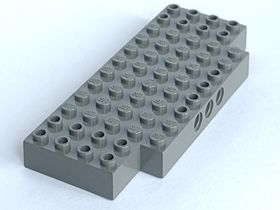 Brick Special 5 x 12 with Two 1 x 2 Cutouts, 3 Holes on Side in Dark Gray