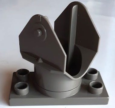 Duplo Turntable Base, 2 x 4 Plate with Ladder Holder in Dark Gray
