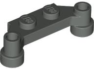 Plate Special 1 x 4 Offset with Bar Holes in Dark Gray