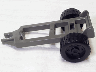 Duplo Trailer with Frame with Large Reinforcement in Dark Gray