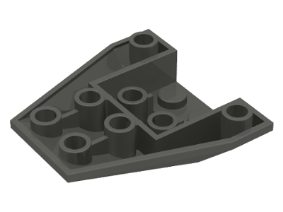 Brick Wedged, Sloped Inverted 4 x 4 Triple [2 Connections between Front Studs] in Dark Gray