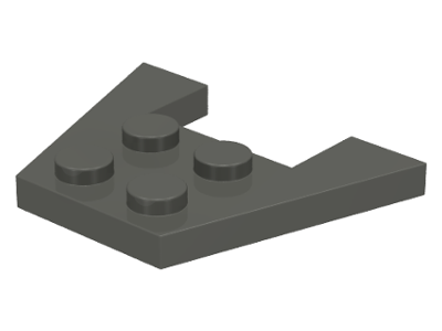 Wedge Plate 3 x 4 without Stud Notches in Dark Gray