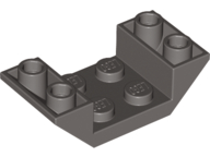 Brick Sloped Inverted 45° 4 x 2 Double with 2 x 2 Recessed in Dark Gray