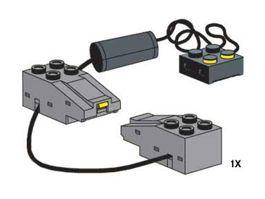 Wire with Brick 2 x 2 x 2/3 and Train Track Contacts in Dark Gray
