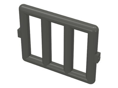 Bar 1 x 4 x 3 Window [Side Tabs] in Dark Gray