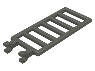 Bar 7 x 3 with Double Clips (Ladder) [Straight Clips] in Dark Gray