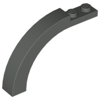 Brick Arch 1 x 6 x 3 1/3 Curved Top in Dark Gray