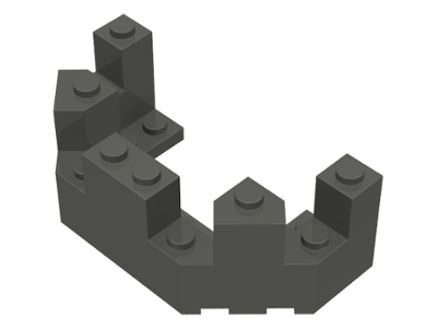 Castle Turret Top 4 x 8 x 2 1/3 in Dark Gray