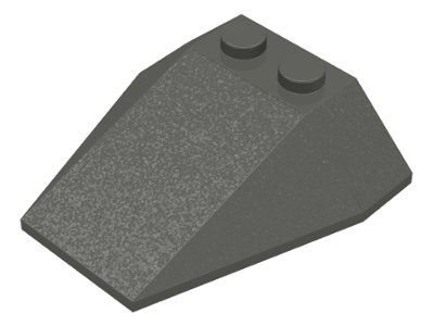 Brick Wedged, Sloped 4 x 4 Triple, No Stud Notches in Dark Gray