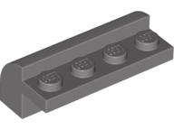 Brick Curved 2 x 4 x 1 1/3 in Dark Gray