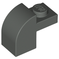 Brick Curved 1 x 2 x 1 1/3 with Curved Top in Dark Gray