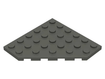 Wedge Plate 6 x 6 Cut Corner in Dark Gray