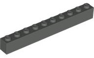 Brick 1 x 10 in Dark Gray