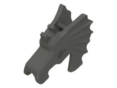 Animal / Creature Accessory, Horse Battle Helmet [Winged, One Clip] in Dark Gray