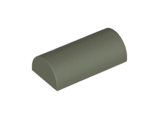 Brick Curved 2 x 4 Double, No Studs, without Groove in Dark Gray