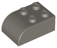 Brick Curved 2 x 3 in Dark Gray