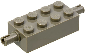 Brick Special 2 x 4 with Pins in Dark Gray