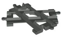 Duplo Train Tracks, Crossrails in Dark Gray