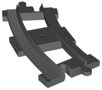 Duplo Train Track 4 x 8 Curved [Short] in Dark Gray
