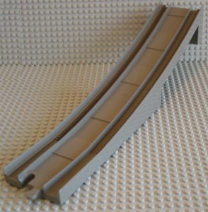 Duplo Train Track Bridge End Section With Bottom Support (New Style) in Dark Gray
