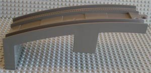 Duplo Train Track Bridge Middle Section, New Style Half Arch With Mid-Support in Dark Gray