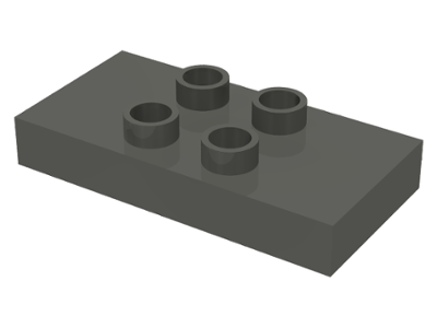 Duplo Plate 2 x 4 x 1/2 with 4 Center Studs [Thick] in Dark Gray