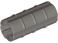 Technic Axle Connector Ridged [with x Hole x Orientation] in Dark Gray