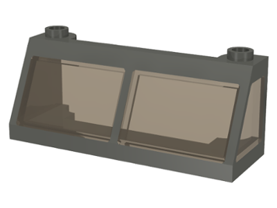 Windscreen 2 x 6 x 2 Train with Trans-Brown Glass in Dark Gray