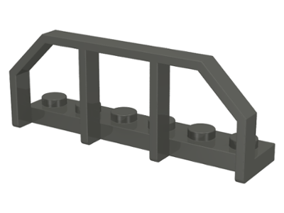 Plate Special 1 x 6 with Train Wagon End Fence in Dark Gray