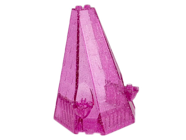 Roof / Tower 6 x 8 x 9 in Glitter Trans-Dark Pink