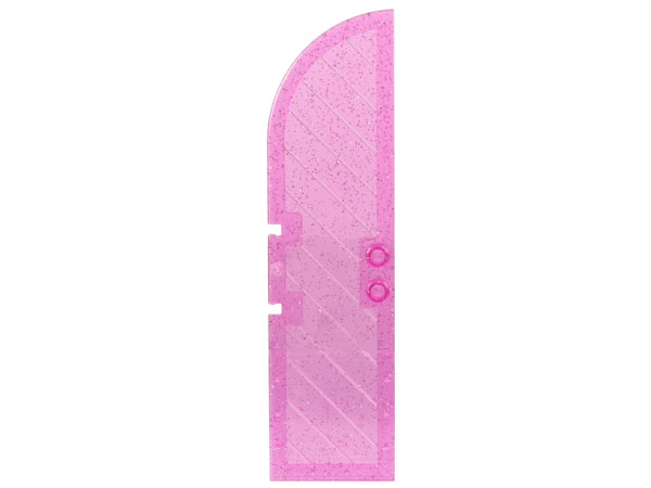 Door 1 x 4 x 11 1/3 Arched Top in Glitter Trans-Dark Pink