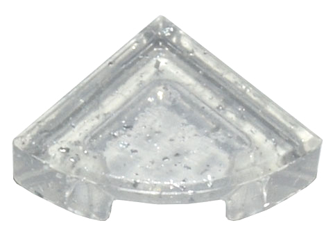 Tile Round 1 x 1 Quarter in Glitter Trans-Clear