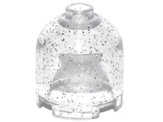 Brick Round 2 x 2 x 1 2/3 Dome Top, Hollow Stud in Glitter Trans-Clear