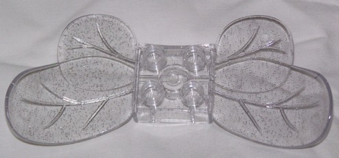 Duplo Butterfly Wings with Studs 2 x 2 in Glitter Trans-Clear