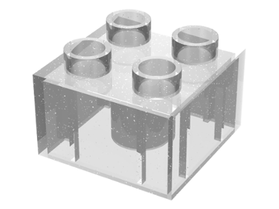 Duplo Brick 2 x 2 in Glitter Trans-Clear